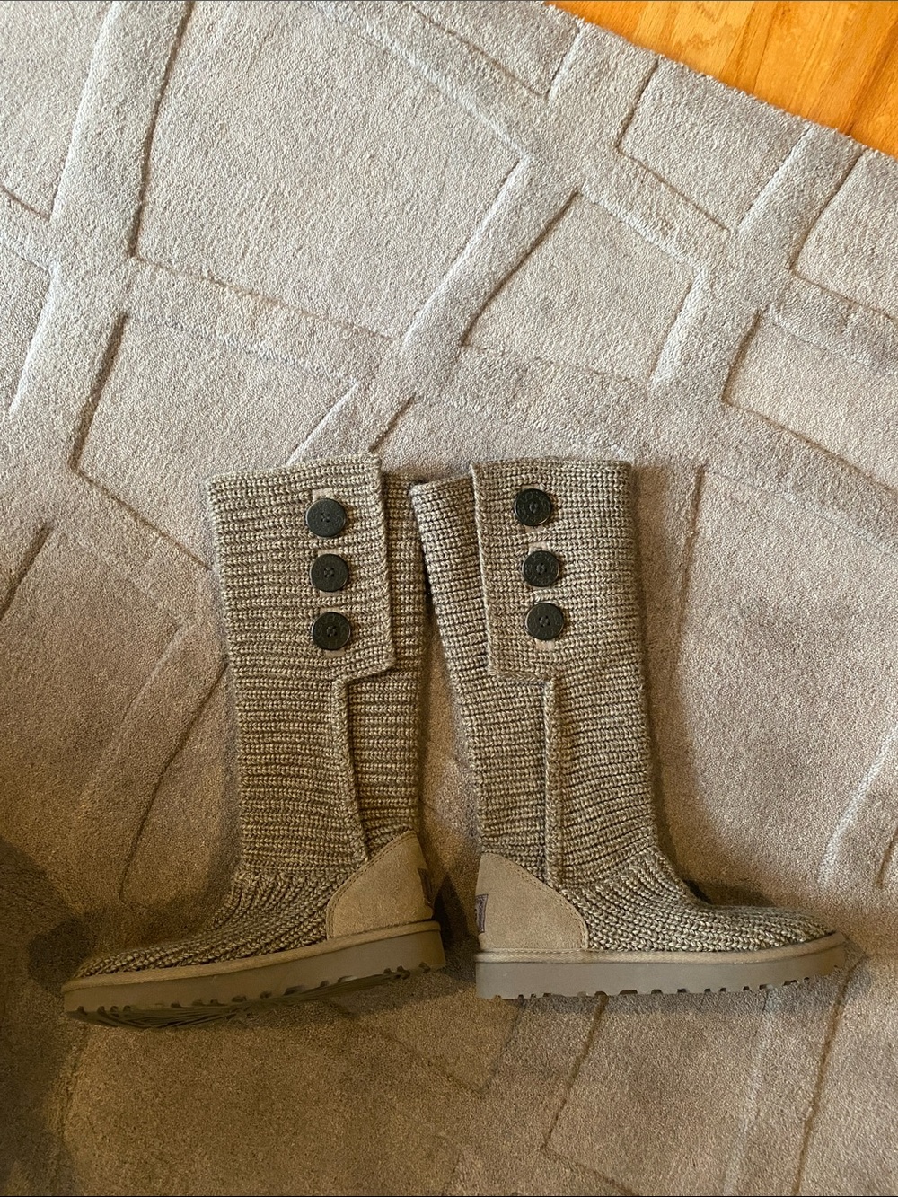 New without Box Ugg Gray sweater knit tall boots